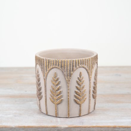 Leaf design cement planter
