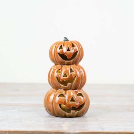 Light up pumpkin stack